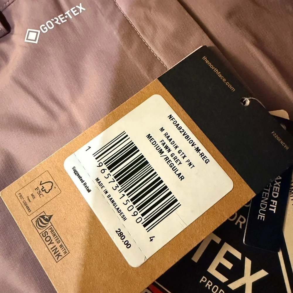 NWT! NEW! The North Face Men's Raadik GTX Gortex Snow Pant  -Only M Fawn Grey